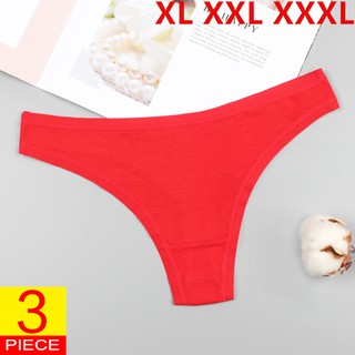 3PCS Cotton Seamless Thong Underwear Women G-String