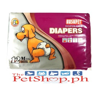 Hush Pet Medium Dog Disposable Breathable Diapers 12'S (F)