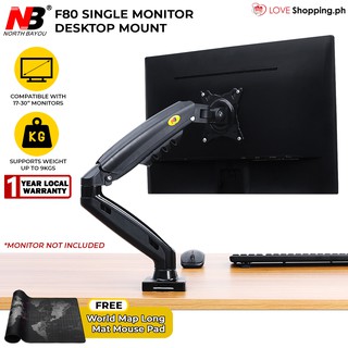 NB North Bayou F80 Monitor Desktop Mount with Full Motion Swivel for 17-30" LCD Monitors (1)