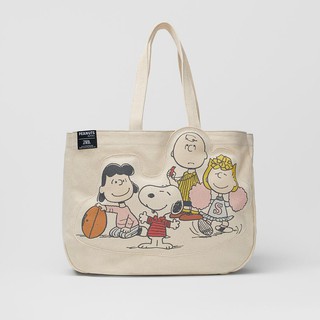 ZARAWomen's Bag Summer New Children's Bags Disney Snoopy Pattern Shopping Handbag Tote Bag Canvas Ba