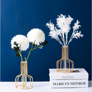 Nordic Iron Gold Hydroponic Vase Desktop Decoration Flower Jardiniere Simple Vase Home Decoration
