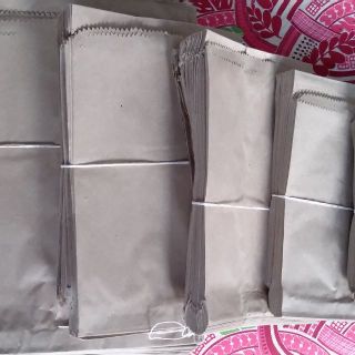 Flat brown kraft paperbags