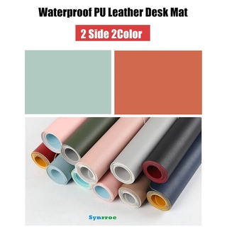 2 Color Ultra Thin Waterproof PU Leather LaptopMouse Pad, Dual Use Desk Mat Office Desk Pad 2 side-2