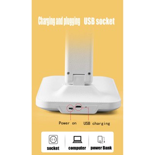 Modern upgrade white USB plug-in rechargeable LED desk lamp can protect eyes, folding LED lamp (6)