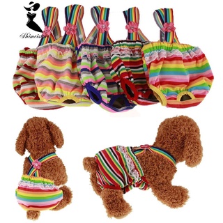 【Ready Stock】✠【COD】Multicolor Stripes Female Dog Pet Sanitary Underwear