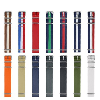 Unisex Fabric Buckle Nylon Wrist Watch Band Strap 18-22mm H