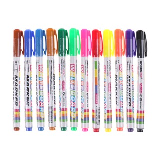 12pcs/set Colorful Whiteboard Marker Non Toxic Dry Erase Mark Sign Fine Nib◎