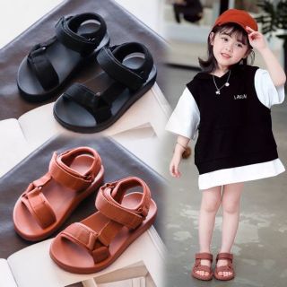 Korean Baby Sandals with Velcro Flat Soft Rubber Children's Beach Shoes for Little Kids Girl & Boy