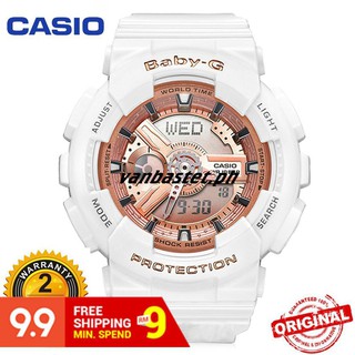 (Hot sale)Original Casio Baby-G BA110 White Wrist Watch Women Sport Watches Import