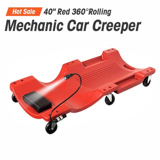 40" Low Profile Red Creeper Garage Plastic Rolling Auto Car Repair Mechanic Cart 360°Rolling (1)