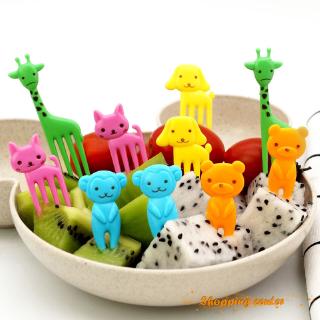 ❄SC❄10pcs Bento Cute Animal Food Fruit Picks Lunch Box Kids Accessory Decor Tools