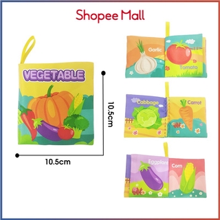 1PCs Vegetable Early Learning Childhood Tearing Rotten Cloth Book pop it tiktok