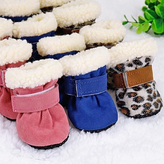 new pattern✺◈4pcs Winter Dog Pet Shoes Anti-slip Snow Boots for Small Dogs Thick Cat Puppy Shoes Soc