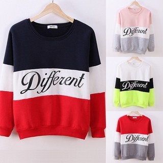 {gnew3} Women Casual Loose Hooded Thick T-Shirt Long Sleeve Pullover Colored Sweatshirt