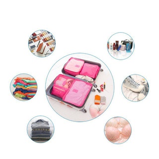 6pcs 6 in 1 Set Travel Bag Set Laundry Waterproof Cloth Pouch Travel Storage Luggage Organizer Bag M