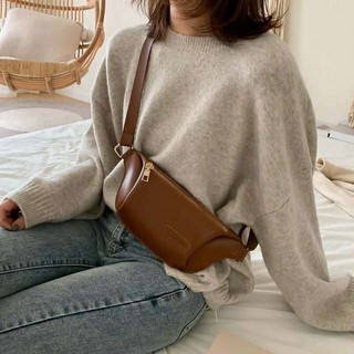 JSS Korean Fashion Leather belt bag chain portable shoulder chest bag (4)