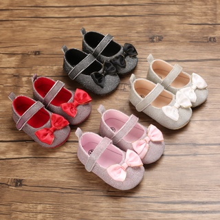 First Walking Baby Girls Soft Sole Shoes Cute Bowknot Toddler Princess Shoes