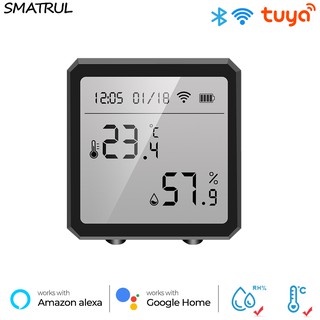 Tuya Wifi Smart Home Temperature And Humidity Sensor Indoor Hygrometer Thermometer Alarm Battery LCD Display For Alexa Google