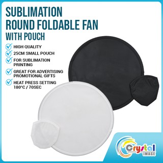 Folded Fan / Pamaypay with Pouch for Sublimation Printing White / Black