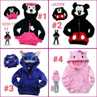 Hoodie minnie in mickey mouse jacket for kids