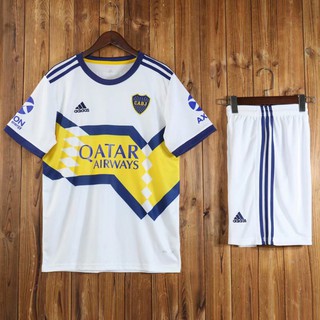 Kids 20/21 Boca Juniors Jersey CABJ Away Football Jersey Children Tops+Shorts Suit Soccer Uniform Jersey Set