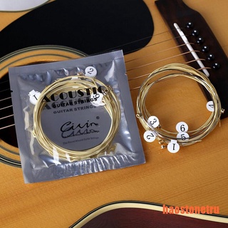 【TRU】6pcs/set Universal Acoustic Guitar String Brass Hexagonal Steel Core Strin (1)