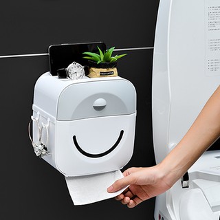 Punch-Free Wall-Mounted Sanitary Paper Box Multifunctional Toilet Paper Holder Waterproof And Dustpr