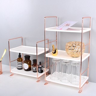 2/3 Gold/Rosegold Kitchen Stand Aesthetic Storage Rack Cosmetics Storage Organizer