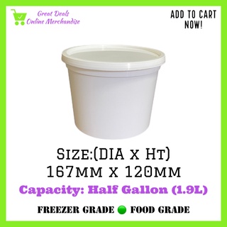 1.9L Round Ice Cream Container (Food And Freezer Grade)