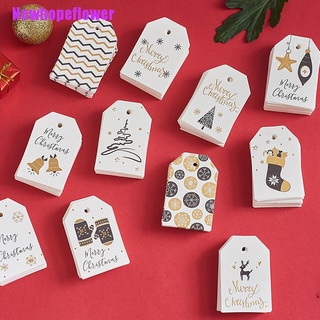 [NFPH] 100Pcs Christmas Diy Kraft Tags Labels Gift Wrapping Paper Hang Tags Paper Cards