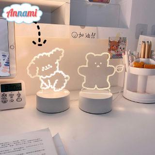 Annami INS Night Lights Bear Teddy Night Lamp Projection Lamp Room Decoration Photo Props For Gift