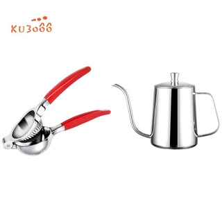 Lemon Squeezer Juicer with Hot 600Ml Pour over Kettle Coffee Maker Stainless Steel Gooseneck Drip Te