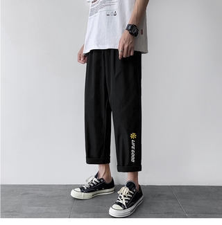 【S-3XL】Men's Straight Loose Korean Fashion All-match ankle cargo Pants Wide Leg Student ankle baggy pants for men (7)