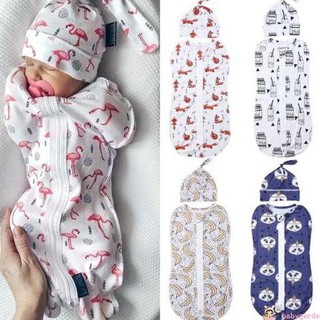 Discount! Newborn Baby Cotton Zipper Swaddle Wrap Swaddle Blanket Sleeping Bag