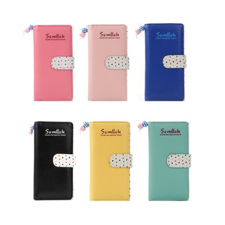 Ladies Pink Dot Korean Trendy Cellphone Long Wallet