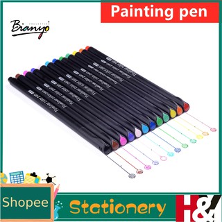 12pcs colored marker Highlighter pen ballpen Painting pen 0.4mm Line Writing Drawing Set