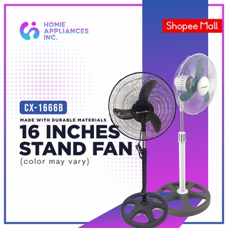 Centrix CX-1666B 16" Durable Materials Three Speed Control Stand Fan Electric Fan Color May Vary