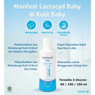 Lactacyd Baby Liquid Soap 250/150/60 ml (250ml Baby Liquid Soap) Anti Itching Itching BPOM 9f9R
