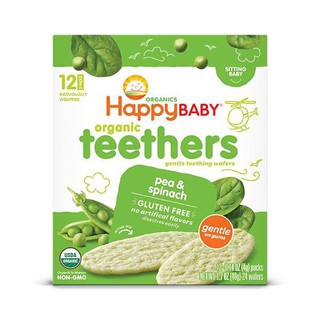 HAPPY BABY Organic Pea & Spinach Teething Wafers