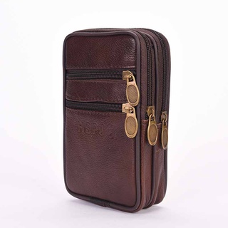 Gs•PU Leather Zipper Wallet For Belt Men Cellphone Wallet