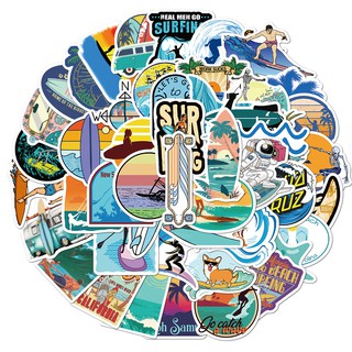 10/25/50PCS Outdoor Surfing Stickers Summer Sports Tropical Beach Surfing Waterproof Stickers to DIY Surfboard Car Skateboard Sticker