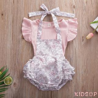 ✿KIDSUP✿Newborn Baby Girls Floral Clothes Tops Romper+Tutu