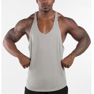 Fitness Stringer Tank Top Men cotton Muscle Sleeveless shirt Men Workout singlets Y Back gym