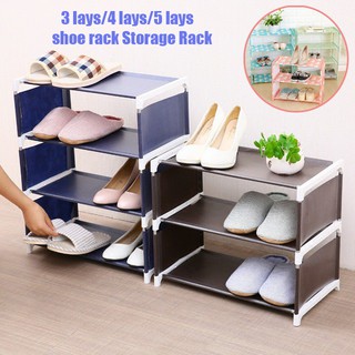 【COD】3~5 Layes Easy To Assemble Waterproof Non-woven Fabric 5 Lays Shoe Rack Storage Rack