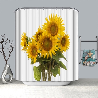 180X180cm Sunflower Polyester Printing Waterproof Mildew Shower Curtain (2)