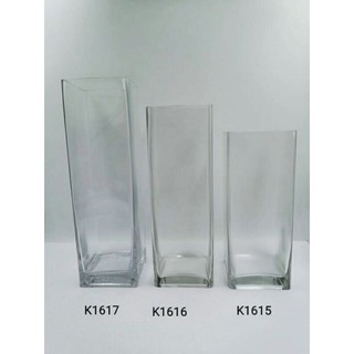 Transparent Square Vase K1614 K1615 K1616 K1617 (3)