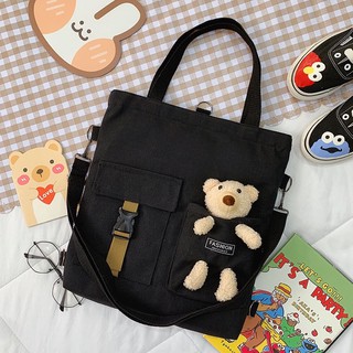 Canvas bag schoolgirl handbag carrying book bag shoulder canvas bag handbag messenger cloth bag (5)