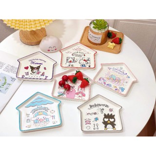 Sanrio House Ceramic Plate My Melody Hello Kitty Cinnamoroll kuromi Twin Stars 14x14.8x1