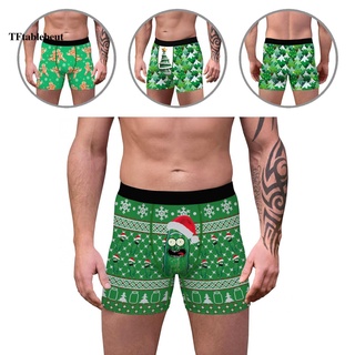 Tf Breathable Men Underpants 3D Print Festive Christmas Underwear Funny for Party