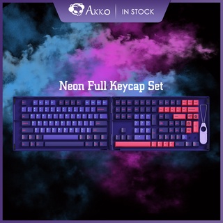 Akko Neon 157-Key Cherry Profile PBT Double-Shot Full Keycap Set for Mechanical Keyboards with Collection Box